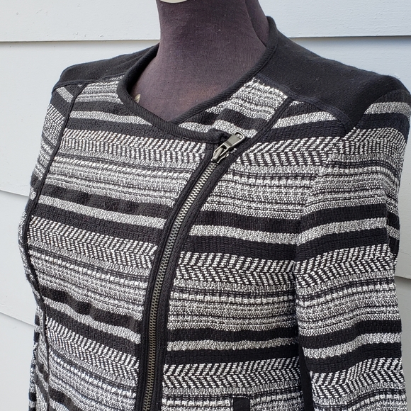 Lou & Grey Asymmetrical Zip Knit Moto Jacket - M - Picture 5 of 8